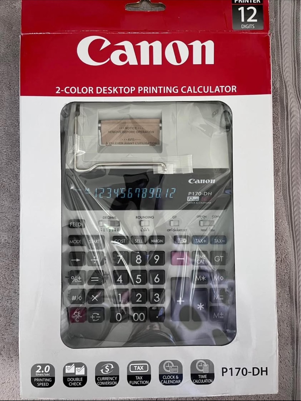 Canon P170-DH 2-Color Printing Calculator in White and Black